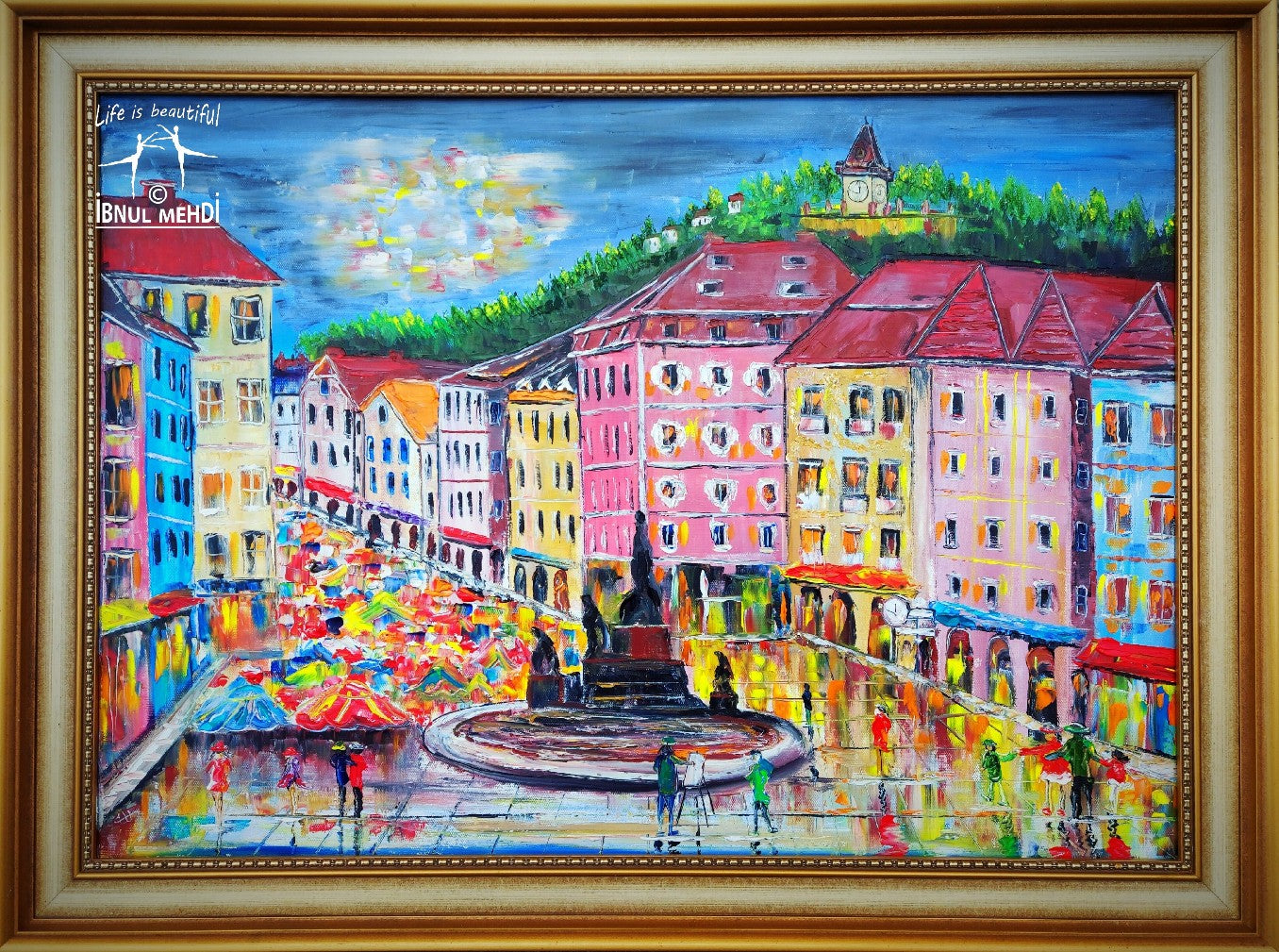GRAZ HAUPTPLATZ NR 89 Original handmade oil painting