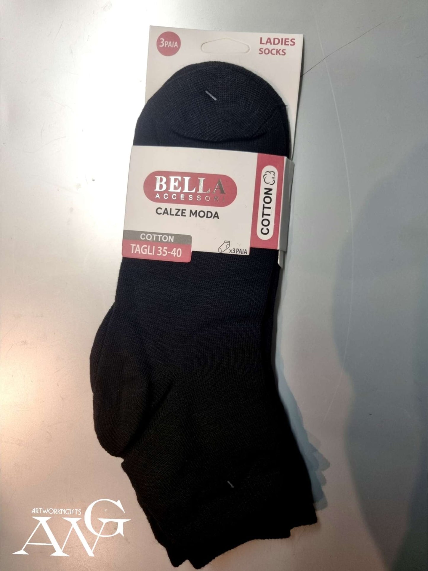 Women's Cotone socks in a pack of 3 sizes 35/40