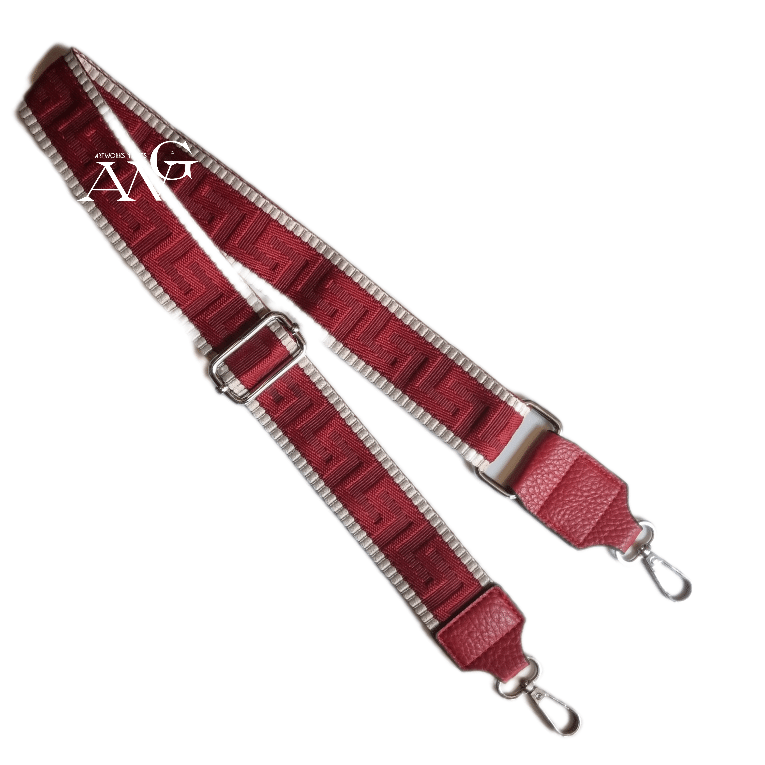 Handbag shoulder strap 3.8 Wide red/ beige