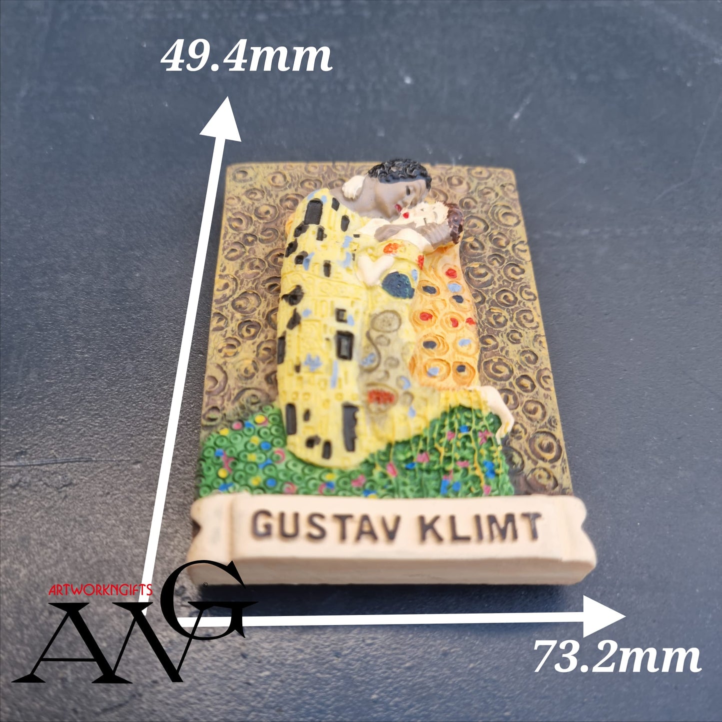 3D Kuss berühmtes Gemälde von Gustav Klimt Wien Österreich Kühlschrank Magnet Souvenir