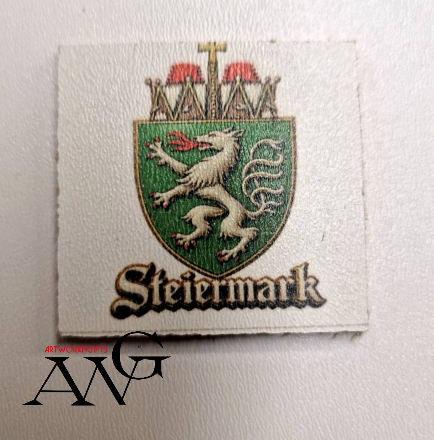 Graz Austria Steirisches landeswappen Handmade wooden fridge magnet 5×5 cm
