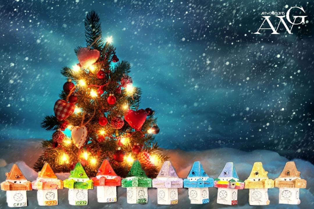 Graz Österreich Uhrturm Unikat Magnet Miniatur ,,69,3×42,3mm frohes Weihnachtsgeschenk