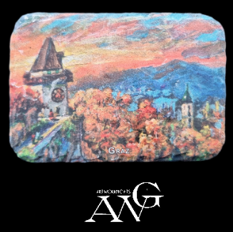 GRAZR Urturm Abendstimmung fridge Magnet ceramic stone