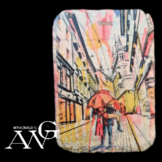 GRAZ Sporgasse 8 fridge Magnet ceramic stone