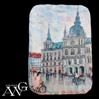 GRAZ Hauptplatz 57 fridge Magnet ceramic stone