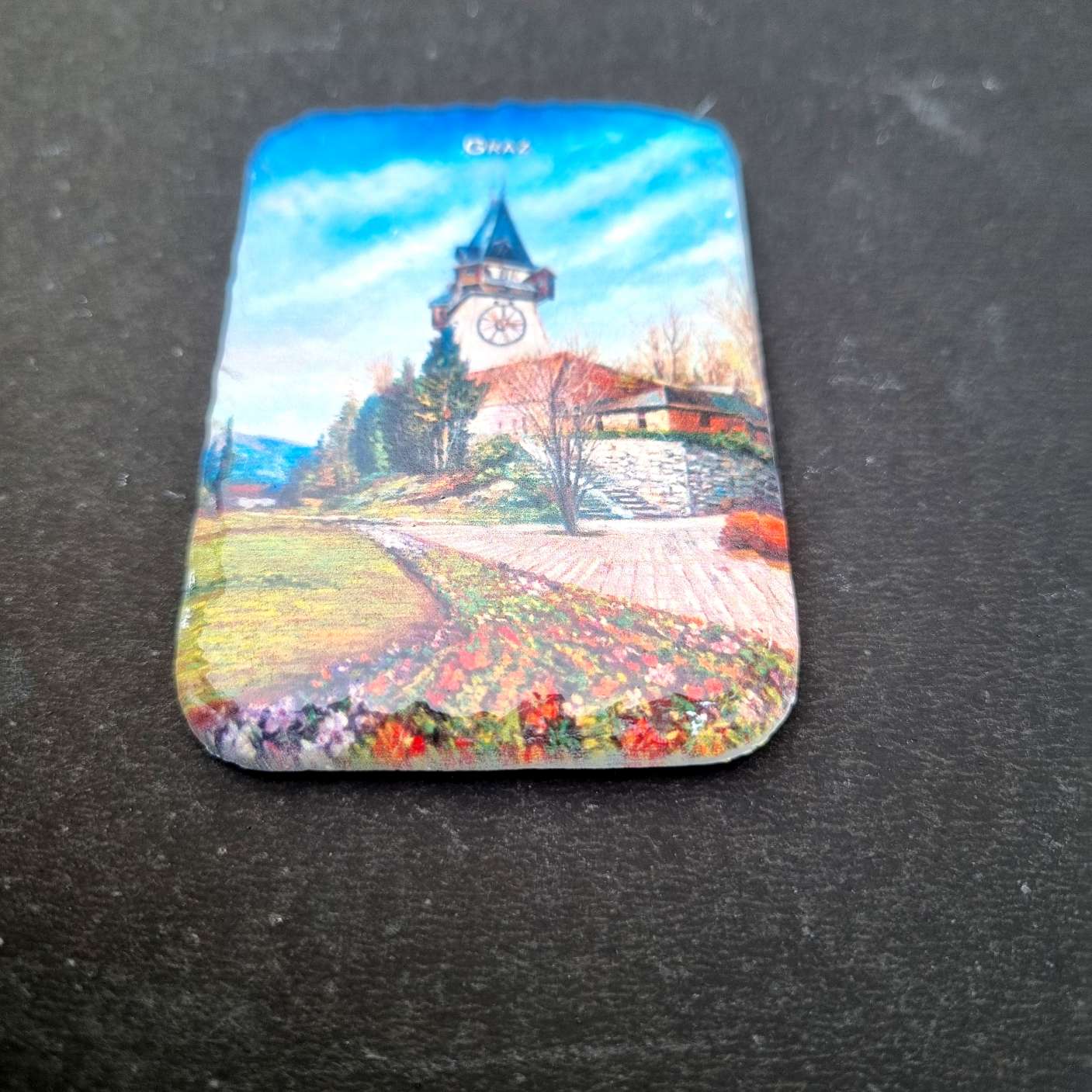 Graz Uhrturm 33 fridge Magnet ceramic stone