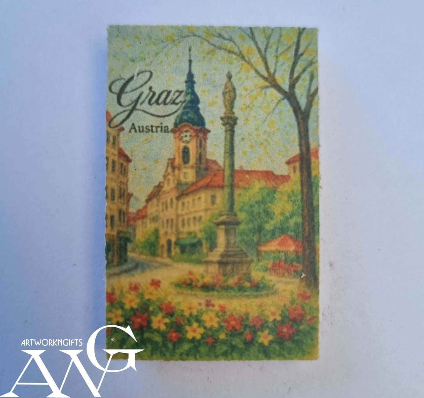 Handgefertigtes österreichisches Souvenir: Graz, Am Eisernen Tor,, PVC-Kühlschrankmagnet, Full-HD-UV-Bilder, wasserfest, Größe 44,2 x 27,2 x 3 mm