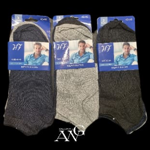Men,s Cotone Sneaker socks in a pack of 3 sizes 40/46