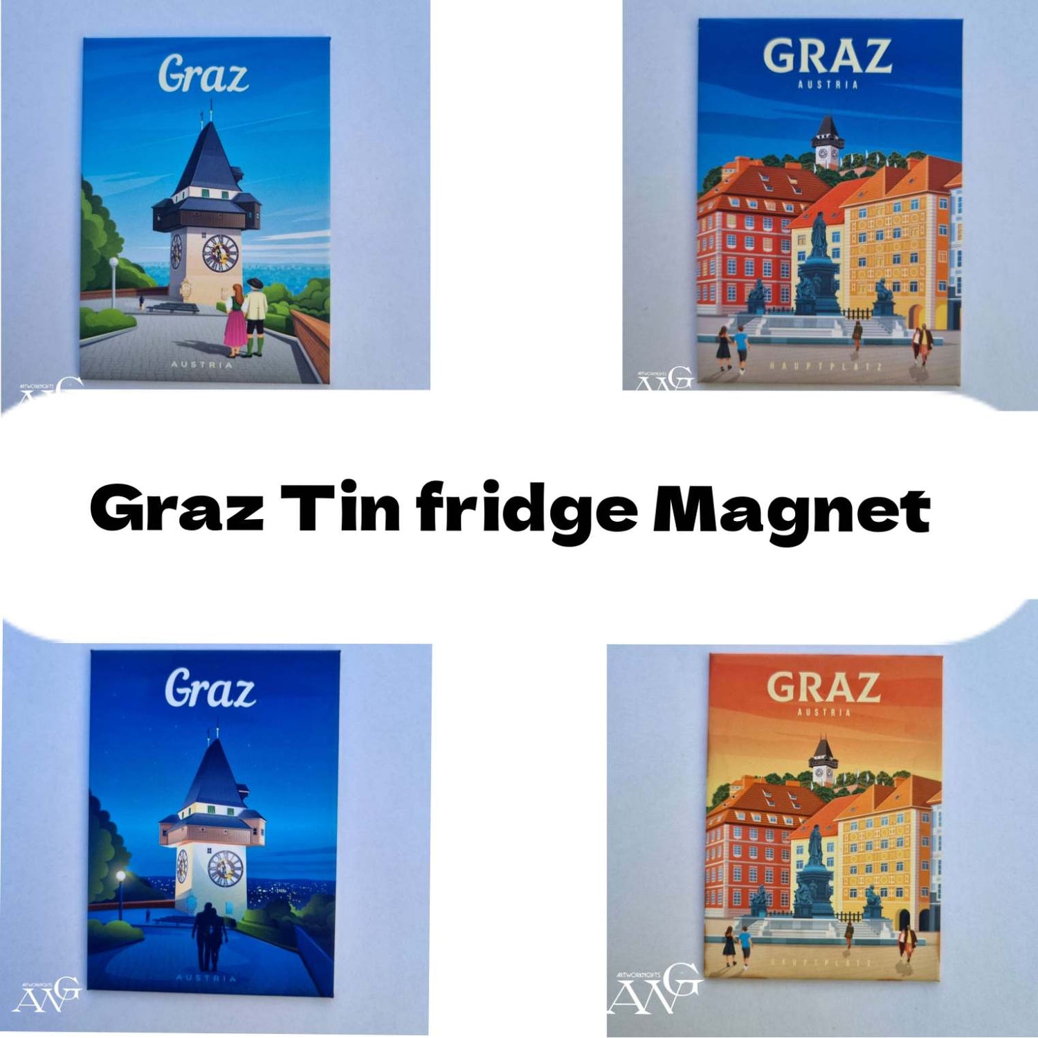 Graz tin fridge Magnet