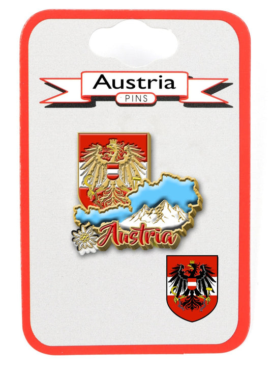 Pin "Austria" mit Karte, 2,5cm