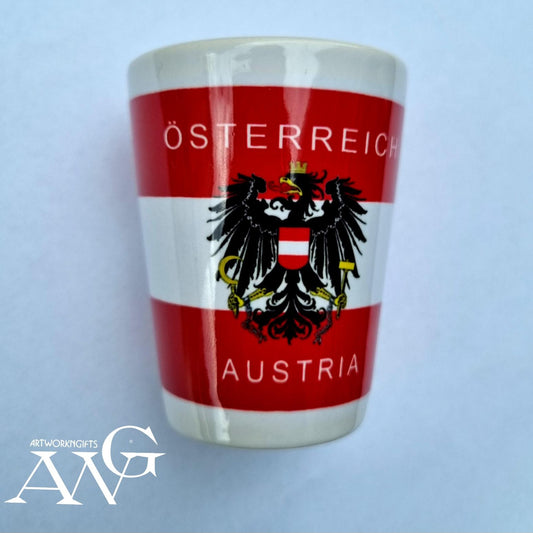 Keramik Becher  " Osterreich- Austria" Adler, 6cm