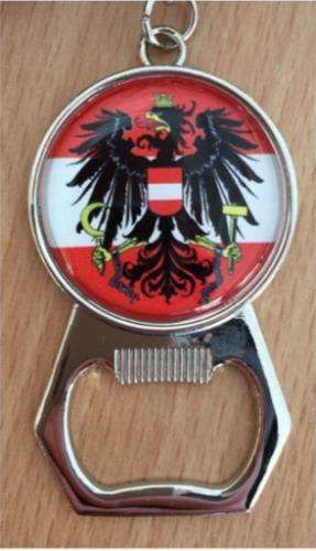 Schlüsselanhänger Öffner "Österreich Adler" rund Epoxy Ø33mm, L:12cm