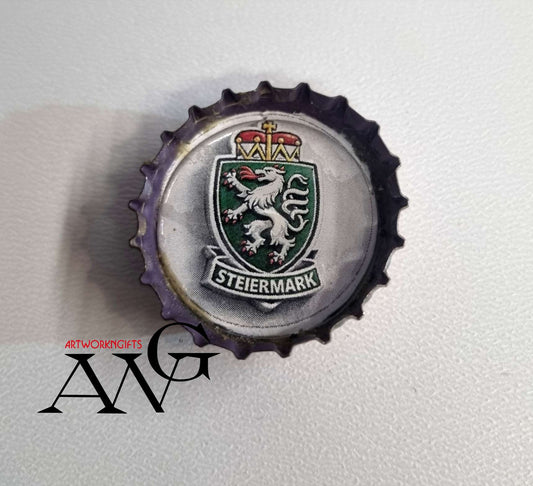 Graz Austria  coat of arms of the Austrian state of Styria (Steiermark). unique bottle cap fridge Magnet
