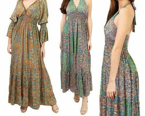 Women Printed Silk  Dress