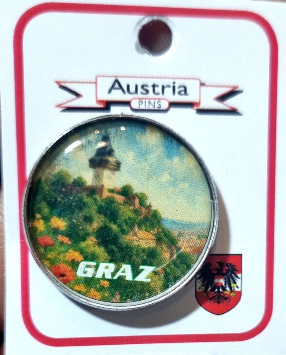 Graz Uhrturm Styria-pins-2.5cm-Stainless steel