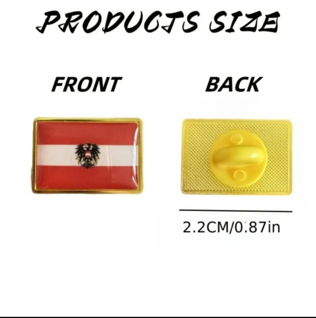 Austrian Flag Brooch Accessories, Event Souvenirs, National Pride Items, Elegant Accessories, Retro Style, Highquality Pins, Durable Brooches,