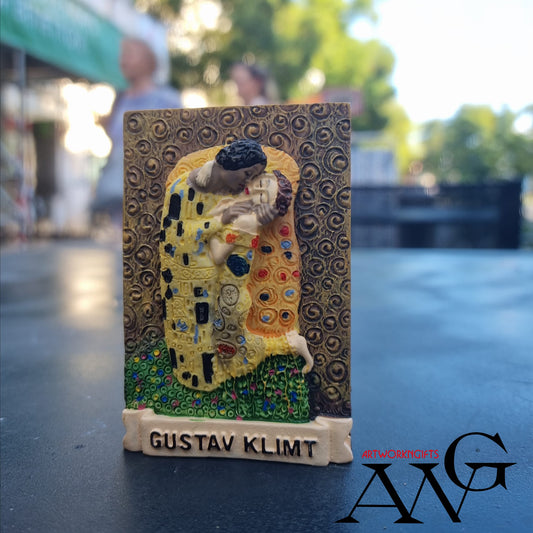 3D Kuss berühmtes Gemälde von Gustav Klimt Wien Österreich Kühlschrank Magnet Souvenir