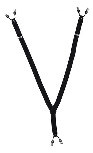 Unisex Adjustable Elastic Y-Back Suspenders With Strong Metal Clips For Men And Women .Black and white