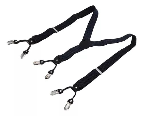 Unisex Adjustable Elastic Y-Back Suspenders With Strong Metal Clips For Men And Women