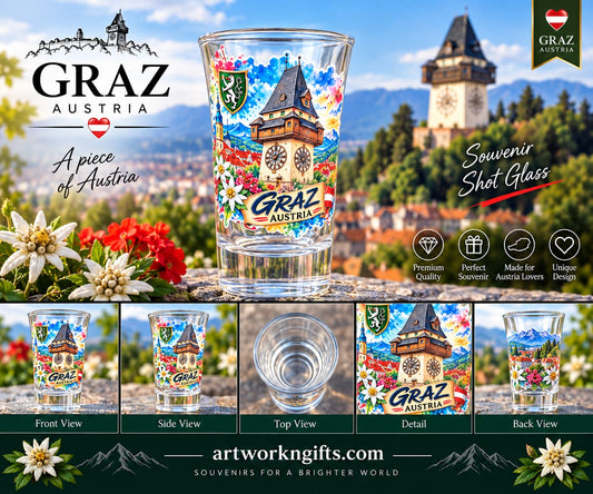 Graz Austria Souvenir Shot Glass – Uhrturm – 40 ml