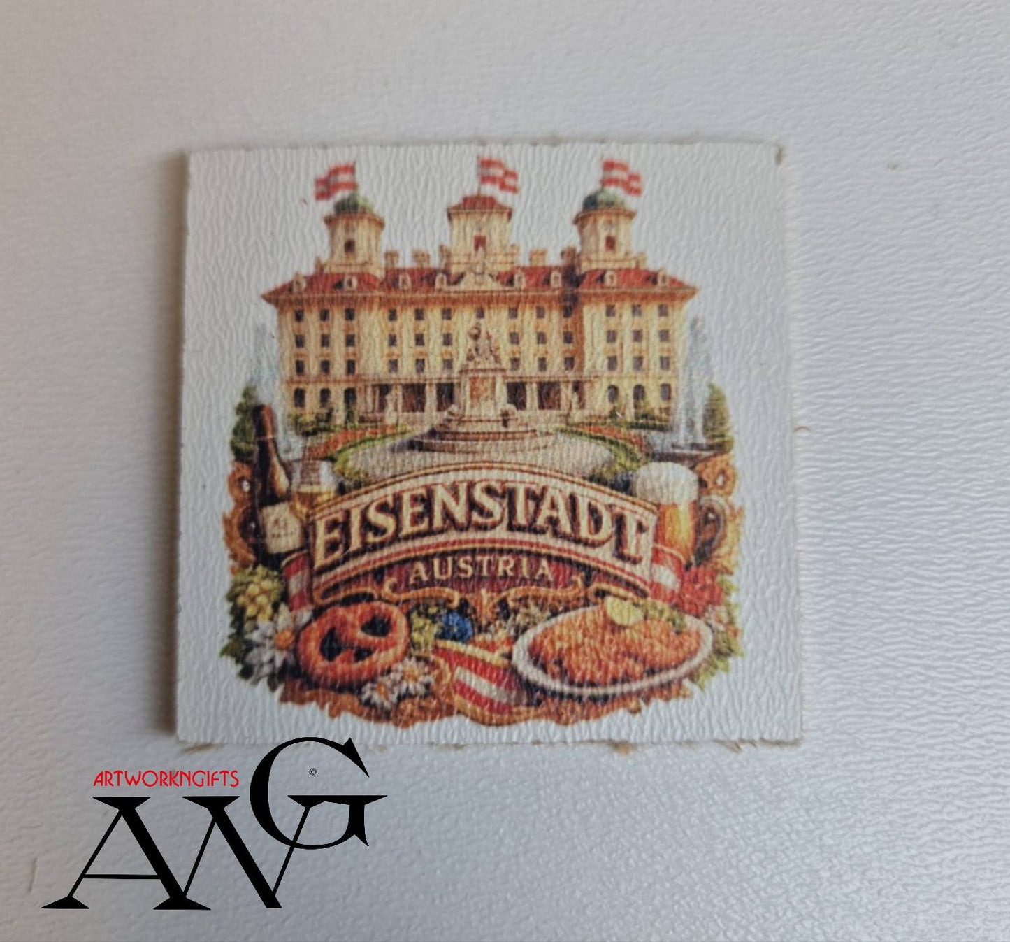 Eisenstadt Austria Handmade wooden fridge magnet 5×5 cm