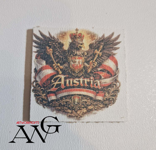 Austrian coat of arms Handmade wooden fridge magnet 5×5 cm