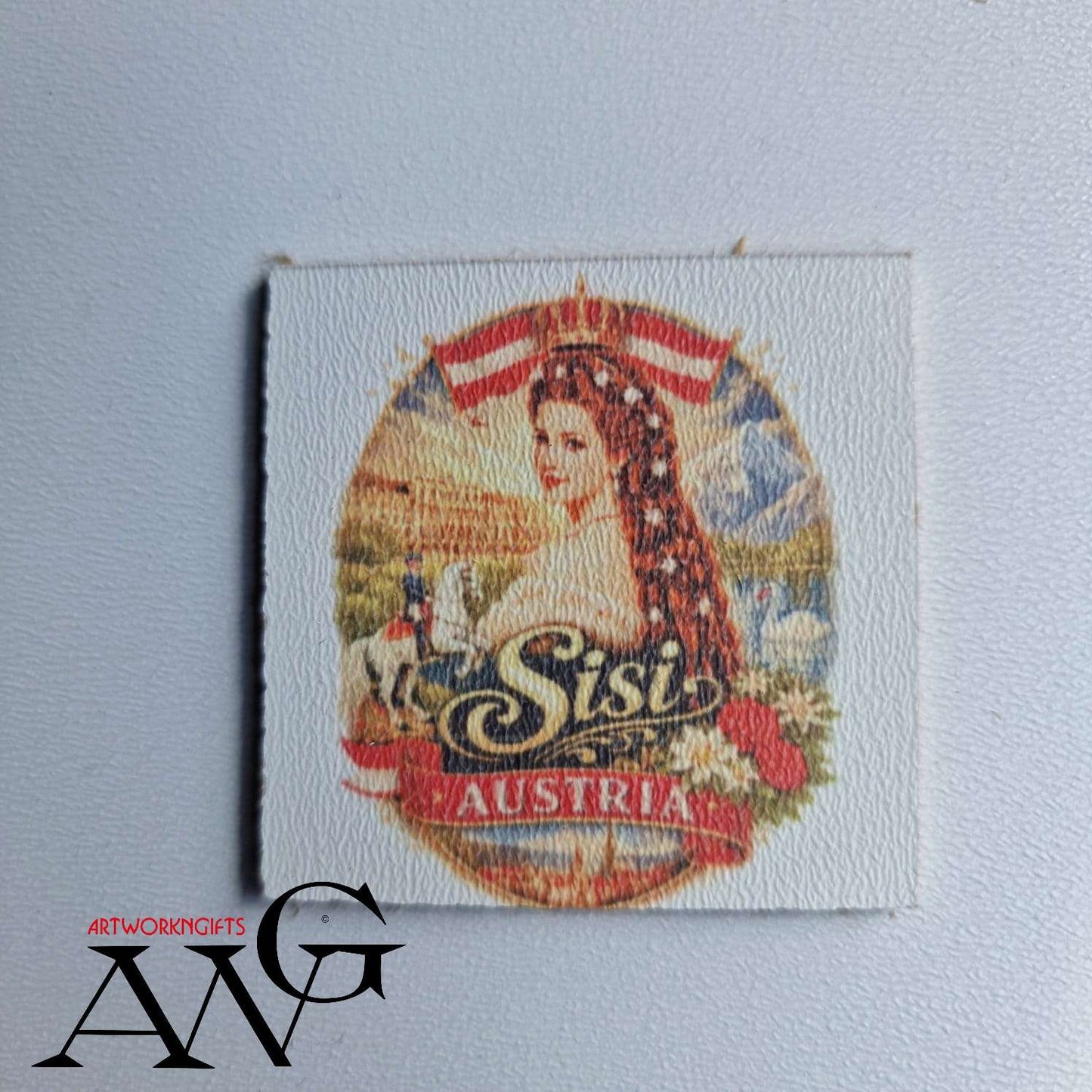 Empress Elisabeth of Austria ,Sisi. Handmade wooden fridge magnet 5×5 cm