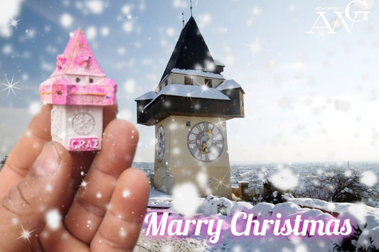 Graz Österreich Uhrturm Unikat Magnet Miniatur ,,69,3×42,3mm frohes Weihnachtsgeschenk