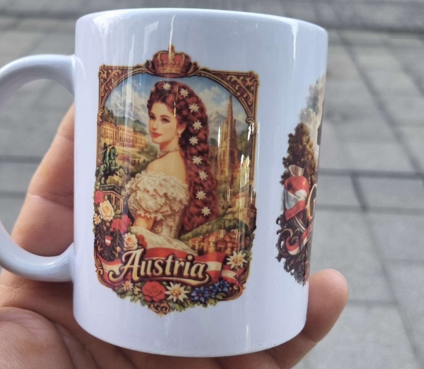 GRAZ Austria Souvenir Mug's with  Uhrturm,Mozart,Sisi 3in one's