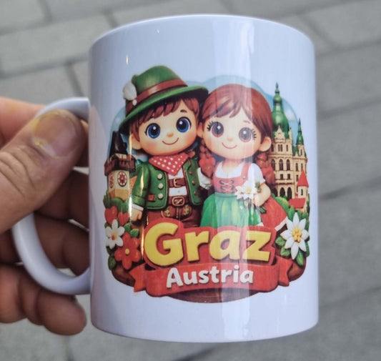 Graz Austria Souvenir Coffee mugs with uhrturm