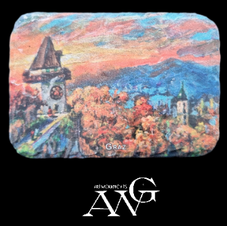 GRAZR Urturm  Abendstimmung  fridge Magnet ceramic stone