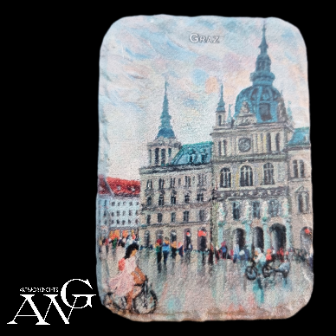 GRAZ Hauptplatz 57  fridge Magnet ceramic stone