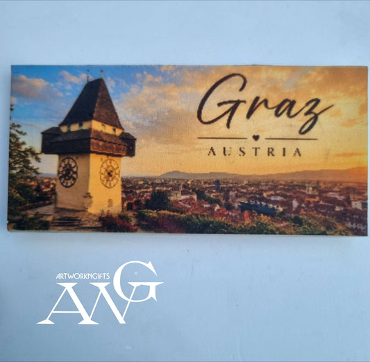 Graz uhrturm  Refrigerator  Magnet  pvc 3mm ×5×10cm