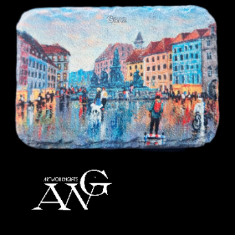 GRAZ Hauptplatz .mit Blick auf Uhrturm 12 fridge Magnet ceramic stone