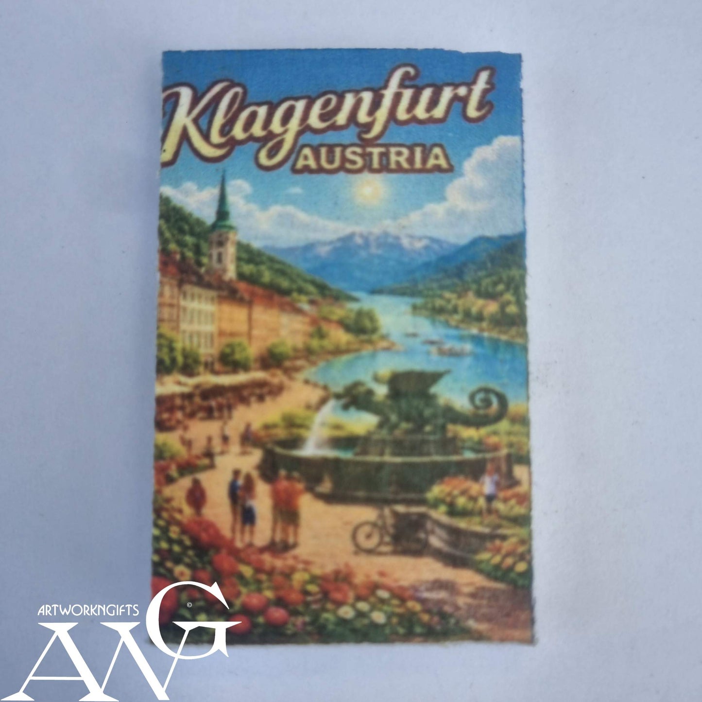 Handgefertigtes österreichisches Souvenir:  Klagenfurt, Austria... PVC-, Kühlschrankmagnet -HD-UV-Bilder, wasserfest, Größe 44,2 x 27,2 x 3 mm