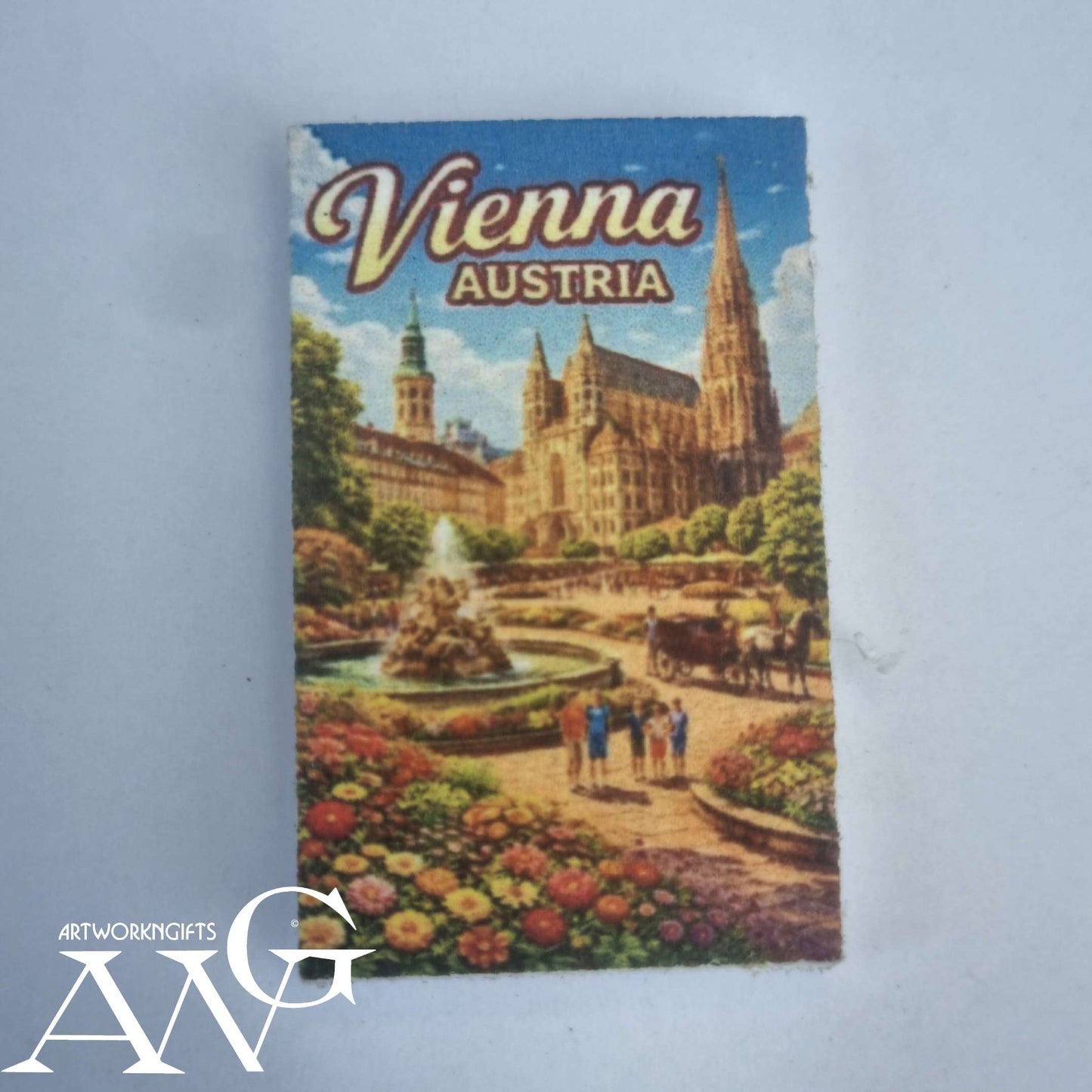 Handgefertigtes österreichisches Souvenir:  Der Stephansdom in Wien, Austria... PVC-, Kühlschrankmagnet -HD-UV-Bilder, wasserfest, Größe 44,2 x 27,2 x 3 mm
