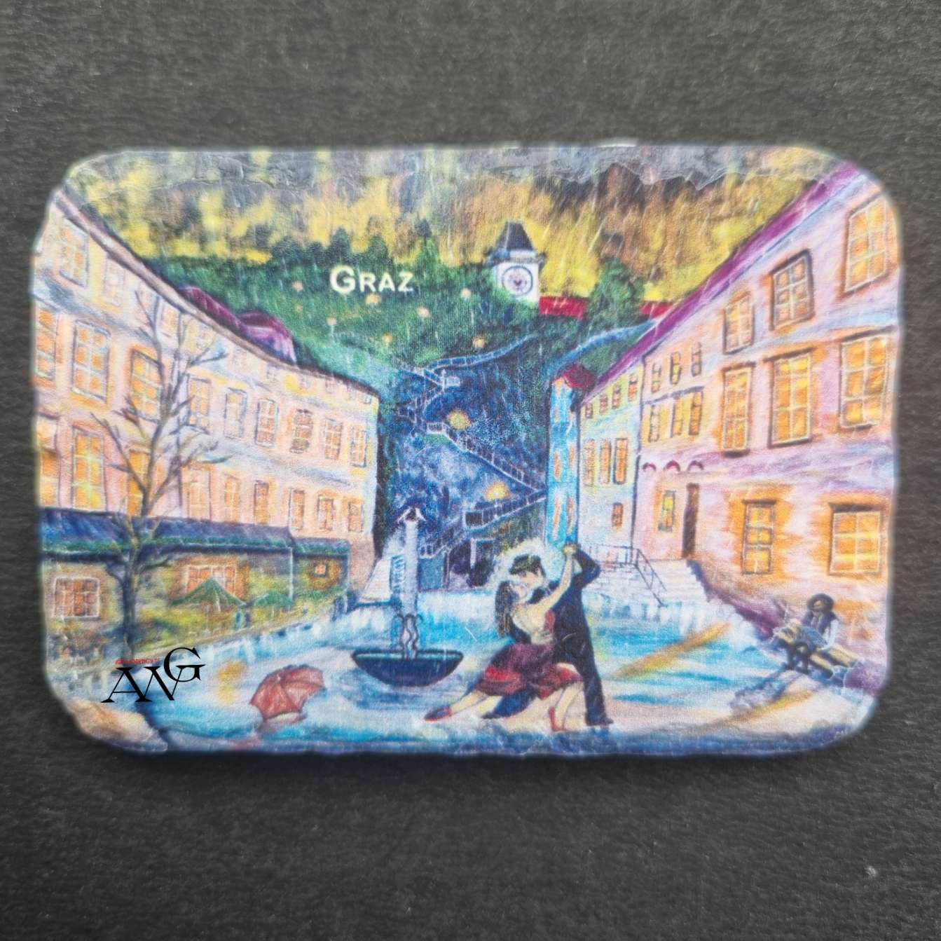 GRAZ .Schlossbergplatz fridge Magnet ceramic stone