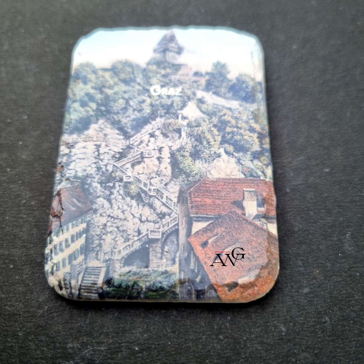 Graz Schlossberg 2  fridge Magnet ceramic stone