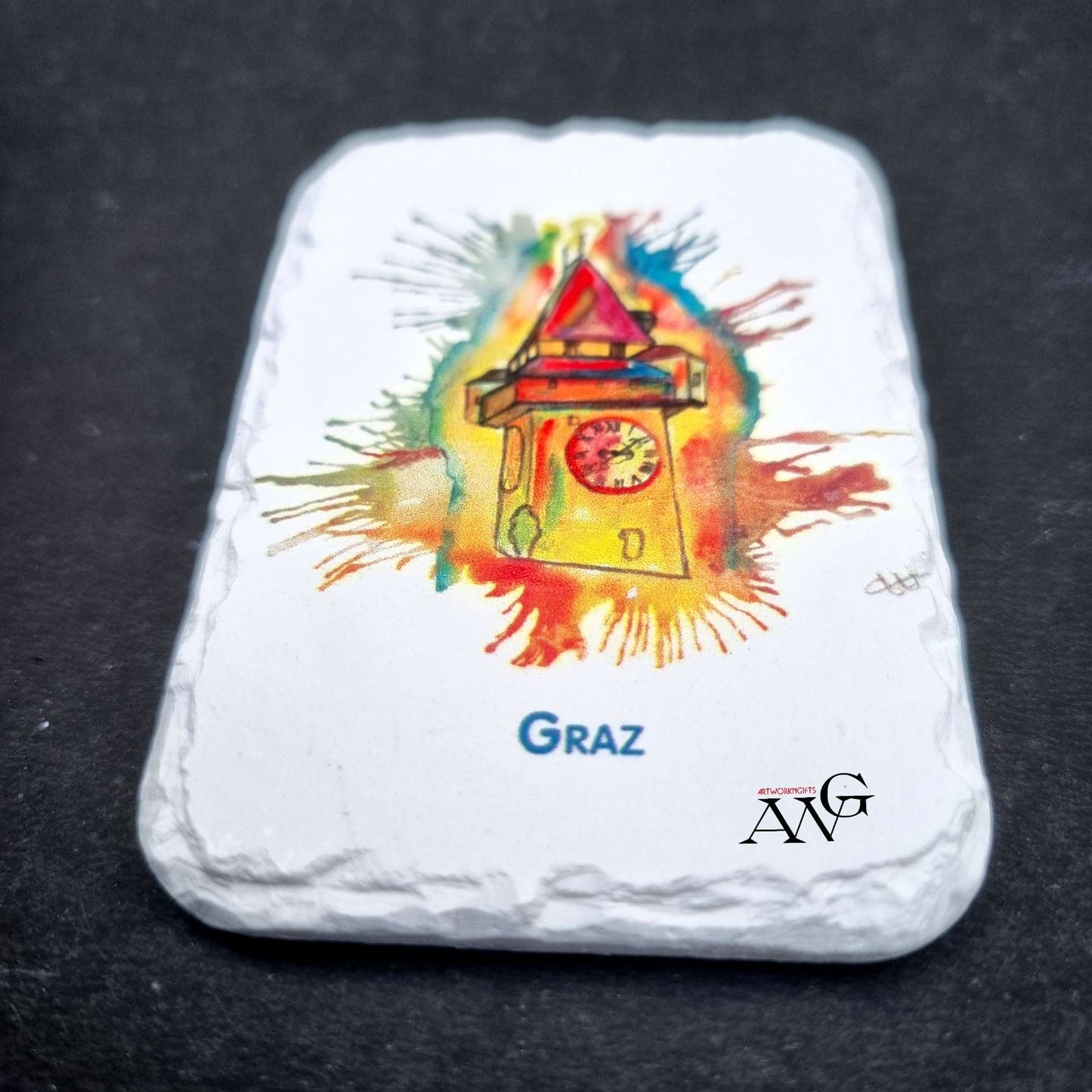 Graz Uhrturm   fridge Magnet ceramic stone