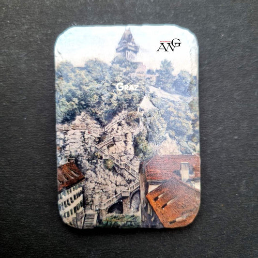 Graz Schlossberg 2  fridge Magnet ceramic stone