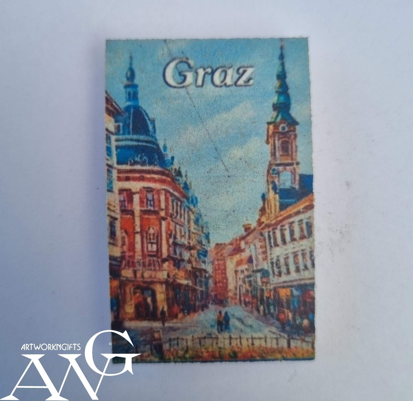 Handgefertigtes österreichisches Souvenir: Herrengasse,PVC-, Kühlschrankmagnet -HD-UV-Bilder, wasserfest, Größe 44,2 x 27,2 x 3 mm