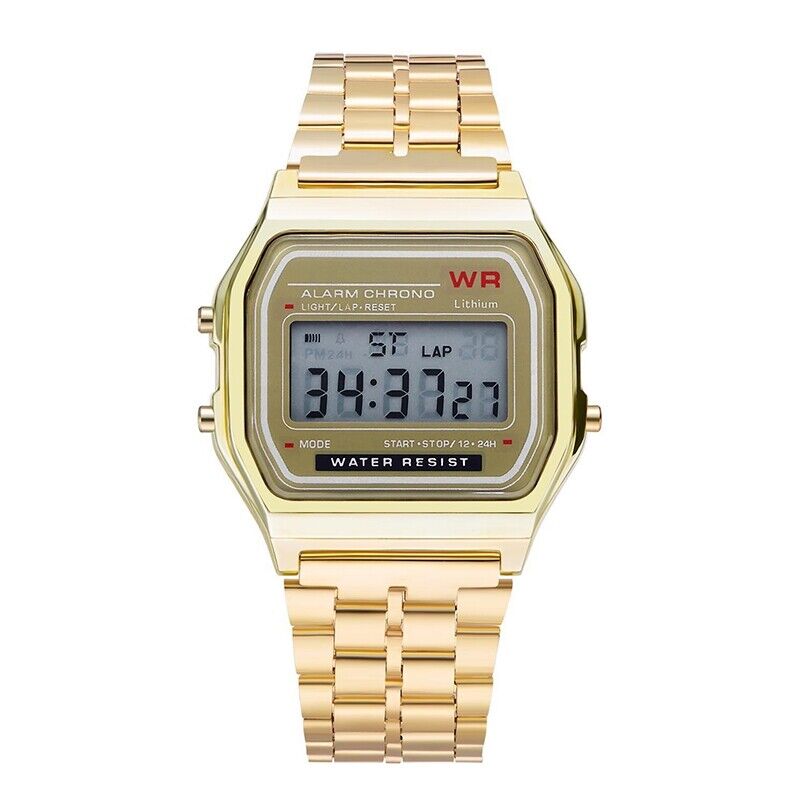 Men Women Digital Watch LED Wrist Watch Metal Outdoor  Quartz Retro Unisex